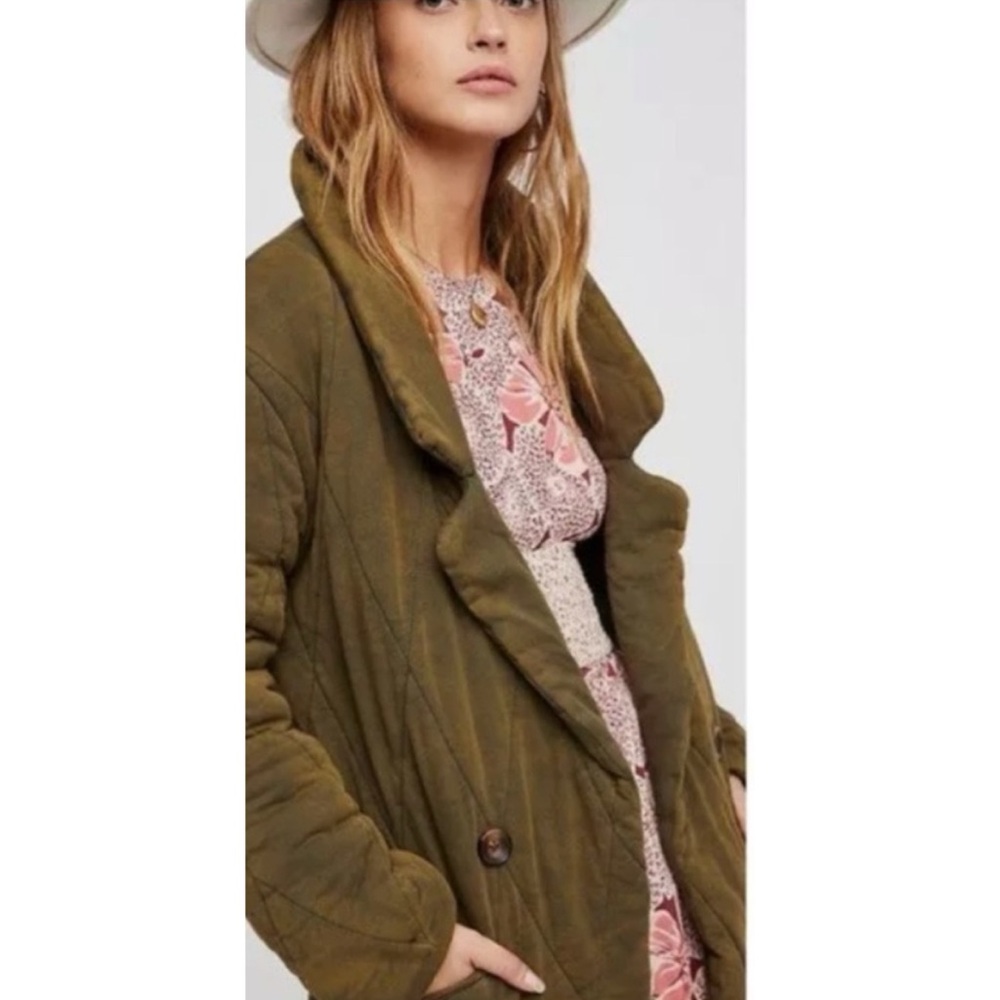 Free People Tawny Puffer Pillow Jacket Quilted Boxy Roomy Boho Sz S